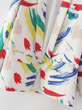 Women Suits Autumn and Winter Long Sleeve Printed Small Suit Jacket Coat