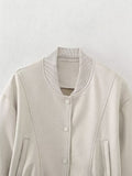 Women Jacket Flight Jacket Baseball Uniform Coat Autumn Loose Casual Jacket