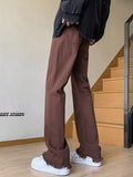 Men Jeans Vintage Jeans Men's Autumn Straight Pants Bootcut Casual Trousers