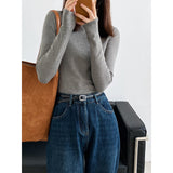 Women T Shirt Turtleneck Bottoming Shirt Women Autumn and Winter Warm T-shirt