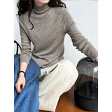Women T Shirt Autumn and Winter Stand Collar Pullover Knitwear