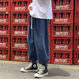 Men Jeans Fleece Addition Denim Trousers Men's Spring and Autumn Loose Wide-Leg Pants