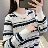 Women Knitwear Autumn and Winter Striped Sweater Casual Sweater