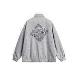 Unisex Jacket Vintage Stand Collar Jacket Baggy Coat