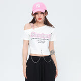 Women Vest Retro Short Sling Top Y2g Slim-Fit Short-Sleeved T-shirt