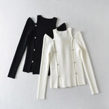 Women Sweater Knitwear Sexy Backless Solid Color Sweater Women's Autumn and Winter Tight Bottoming Shirt Sweater
