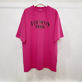 Vetements T Shirts Vtm Werther Cute Washed Loose Short Sleeve Men and Women