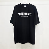 Vetements T Shirts Vtm Werther Cute Washed Loose Short Sleeve Men and Women