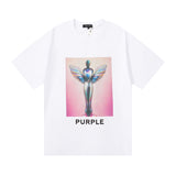 Purple Brand T Shirts Statue of Liberty Trophy Printed Men's and Women's Casual round Neck Short Sleeves T-shirt