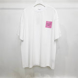 Vetements T Shirts VTM Werther Cute Cement Gray Letter OS Loose Short Sleeve T-shirt