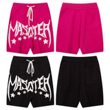 Men Shorts Retro Alphabet Jacquard Knitted Sports Shorts