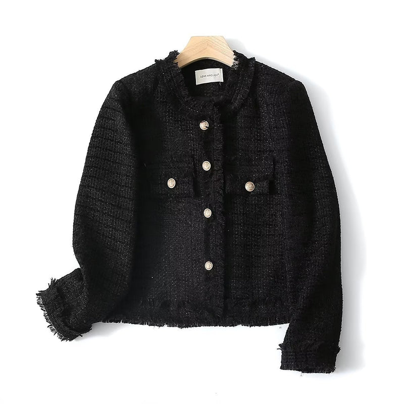 Women Jacket round Neck Loose Breasted Coat