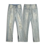 Men Jeans Ripped Jeans Men Baggy Straight Trousers