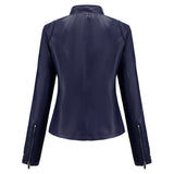 Red Leather Jacket Motorcycle Clothing Leather Coat Short Women's Jacket