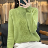 Women Knitted Pullover Turtleneck Sweater Women's Autumn and Winter Sweater Long Sleeve Sweater Loose Casual
