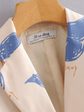 Women's Suits Graffiti Printing Loose Suit Jacket Women's Casual Suit