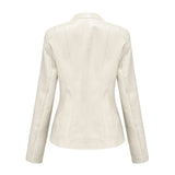 Red Leather Jacket PU Leather Short Coat Stand Collar Jacket
