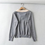 Women Sweater Knitwear Polo Collar Contrast Color Knitwear Women's Autumn Winter Retro Casual Loose Pullover Top Lapel Sweater