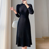 Women Knitwear Spring and Autumn round Neck Knitwear Dress