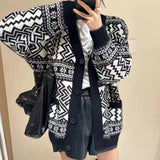 Women Knitwear Fall/Winter V-neck Sweater Coat Loose Casual Knitted Cardigan