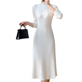 Women Knitwear Spring and Autumn round Neck Knitwear Dress