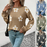 Women Knitted Sweater Autumn and Winter Long Sleeve Brocade Sweater