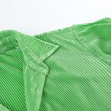 Women Dress Green V-neck Spring Lace-up Dress Short Skirt