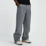 Men Sweatpants Casual Suit Pants Loose and Simple Solid Color Straight-Leg Pants Trousers