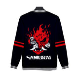 Cyberpunk 2077 Jacket Baseball Uniform Long Sleeve Fleece Button Jacket