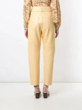 Women Sweatpants PU Leather Suit Pants Straight-Leg Trousers