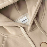 Unisex Winter Cotton Coat Nanxia Qiaozhuang 2023 Winter New Solid Color Chest Letter Embroidered Hoodie Vintage Fleece-Lined Top