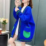Women Knitwear Autumn and Winter V-neck Sweater Loose Sweater Coat