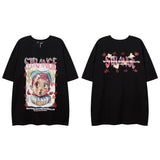 Men T Shirt Summer Cartoon Animation Printed Couple Short Sleeve T-shirt