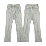 Men Jeans Vintage Straight Jeans Casual Flared Pants
