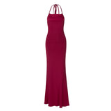 Women Dresses Sexy Cutout Backless Slim Fit Dress