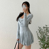 Women Dresses Sexy Stretch Slim Strap Dress Cardigan