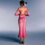 Women Dresses Spring Long Sleeve Stand Collar Dress