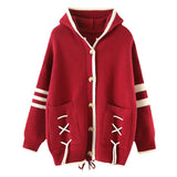 Women Knitwear Fall/Winter Hooded Sweater Coat Loose Knitted Cardigan