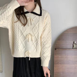 Women Knitwear Autumn and Winter Diamond Lattice Knitwear Sweater