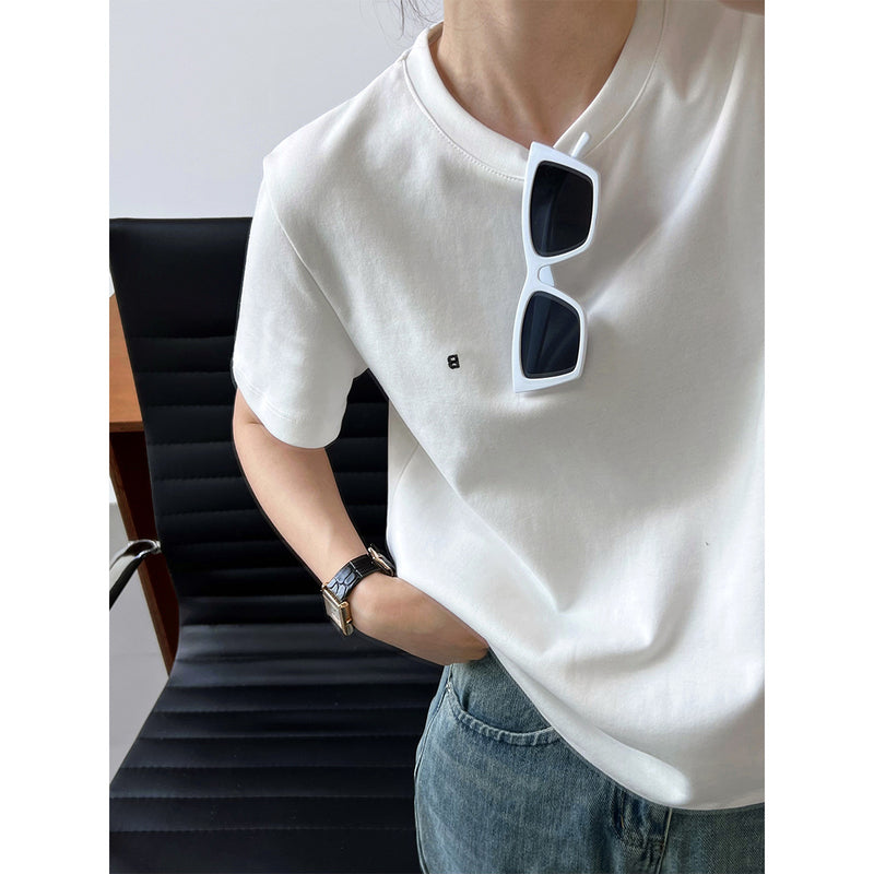 Women T Shirt Letter Embroidered Simple Short Sleeve T-shirt