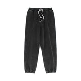 Men Sweatpants Washed and Worn Long Sports Pants Loose-Fit Tappered Trousers Minimalism Casual Pants