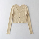 Women Sweater Knitwear Autumn Knitted Cardigan Female Short V-neck Slim Fit Coat Sweater