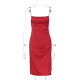 Women Dresses Summer Sexy Backless Slim Fit Split Sling Dress