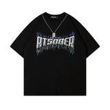 Men T Shirt Summer Letter Necklace Short Sleeve T-shirt
