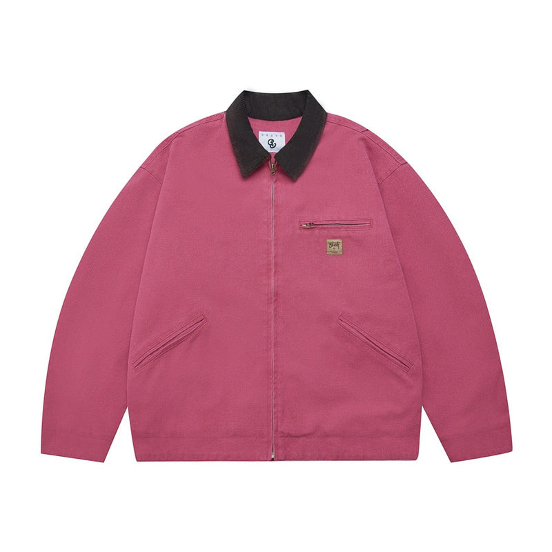 Unisex Jacket Retro Washed Lapel Detroit Jacket Baggy Coat