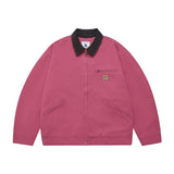 Unisex Jacket Retro Washed Lapel Detroit Jacket Baggy Coat