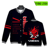Cyberpunk 2077 Jacket Baseball Uniform Long Sleeve Fleece Button Jacket