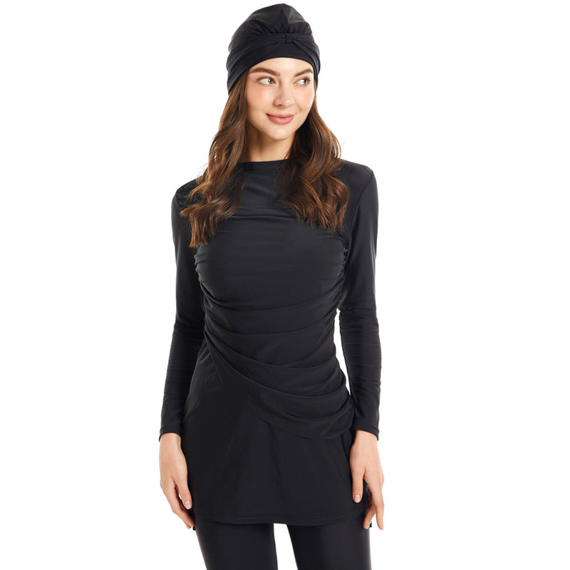 Muslim Bathing Suits Muslim Swimsuit Long Sleeve Trousers Three-Piece Set Sun Protection without Chest Pad