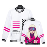 Cyberpunk 2077 Jacket Baseball Uniform Long Sleeve Fleece Button Jacket