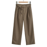 Women Sweatpants Spring and Autumn Loose Straight Casual Khaki Wide-Leg Pants
